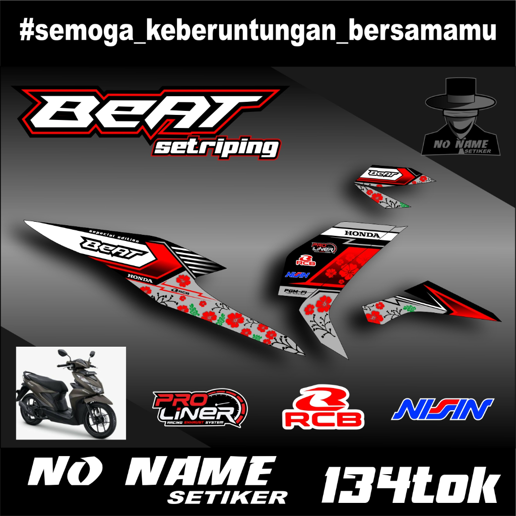 Stiker striping Beat deluxe New 2020 2021 (134tok) List Variasi sticker