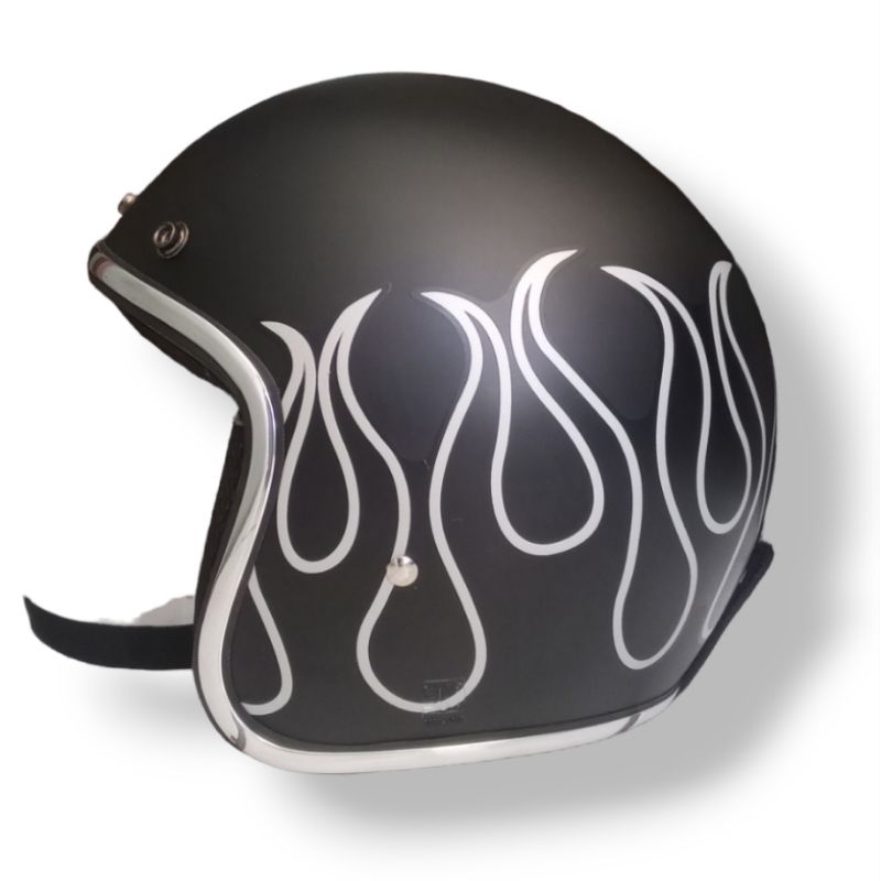 Helm Bogo hitam doff | Helm Bogoblistcrom | helm Bogo motif api | helm Bogo custom | helm Bogo murah