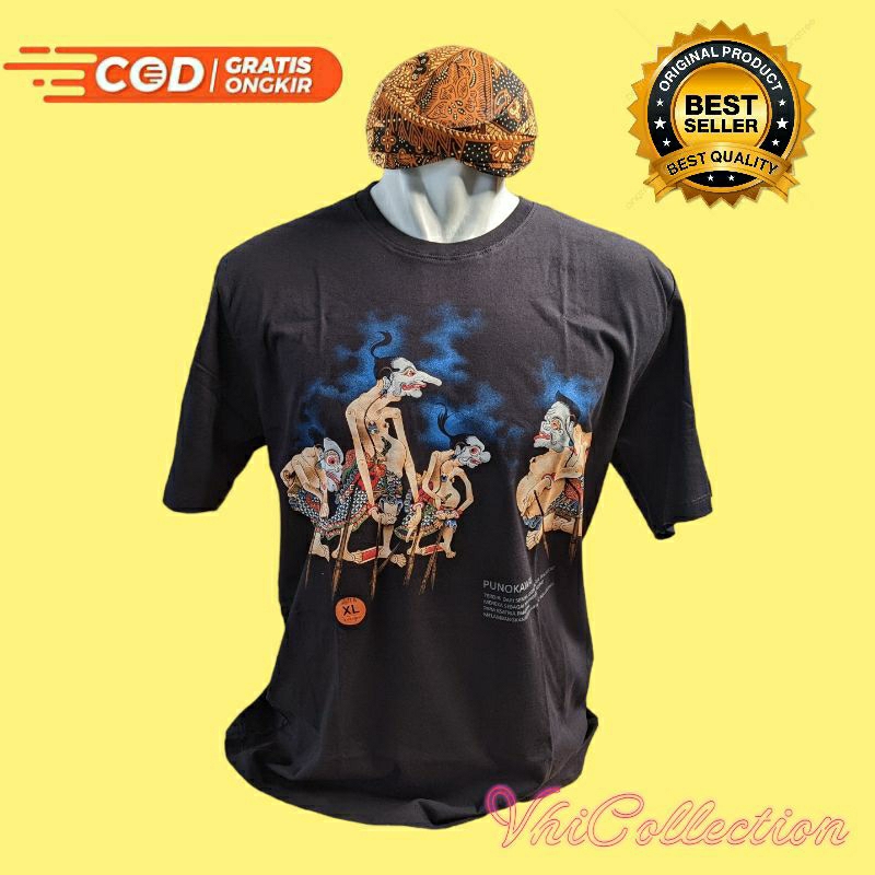 Kaos Wayang Kirangan Wayang Punokawan Semar Gareng Petruk Bagong Lengan Pendek