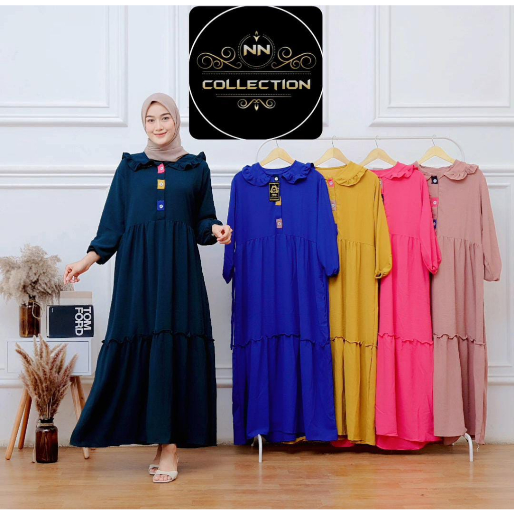 gamis glessa viral bahan crinkle /Glessa Maksi Dress Jumbo Gamis Sena Bahan Crinkle Airflow premium 