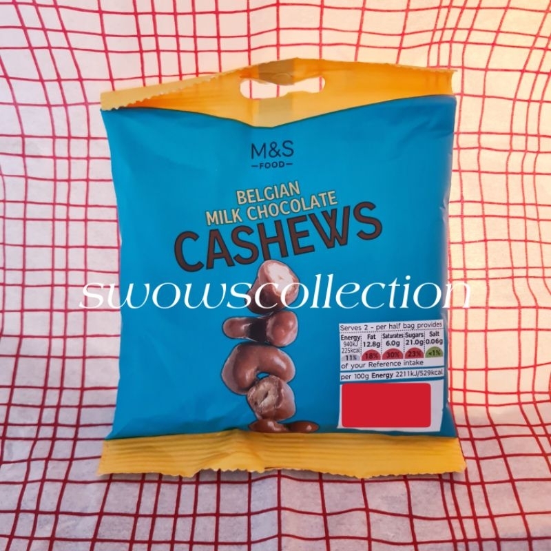 

M&S MARK MARKS & AND SPENCER BELGIAN MILK CHOCOLATE CASHEWS CASHEW COKLAT COKELAT KACANG