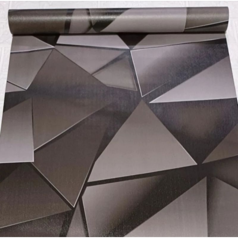 Wallpaper Sticker Dekorasi Dinding Kamar Motif Garis Segitiga 3D Super Elegant