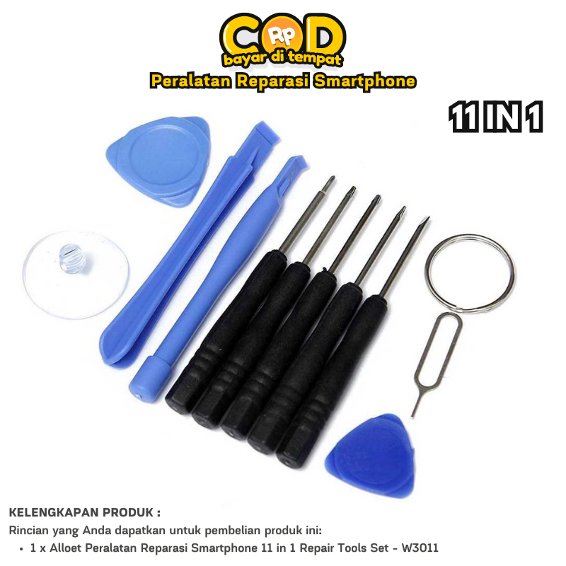 Paket Alat Perbaikan Smartphone Alloet 11 in 1 Repair Tools Set