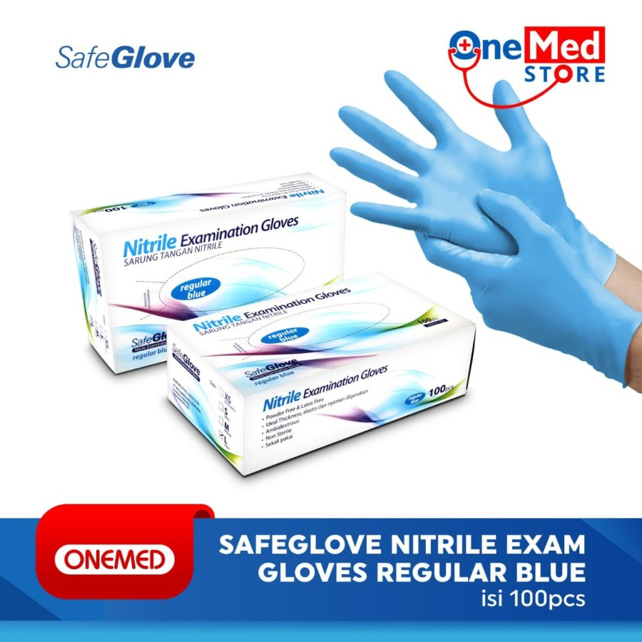 Glove nitrile sarung tangan nitrile safeglove reguler blue