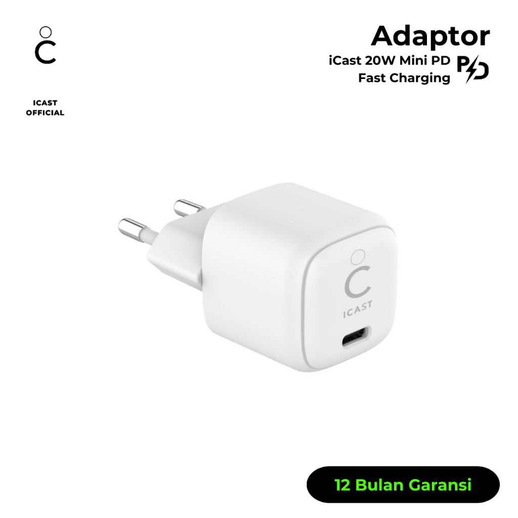 Adaptor 20W Mini USB C for iPhone iCast Charger Fast Charging