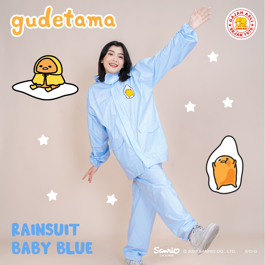 Jas Hujan Setelan Jaket + Celana GUDETAMA - Elephant Brand - Sanrio License