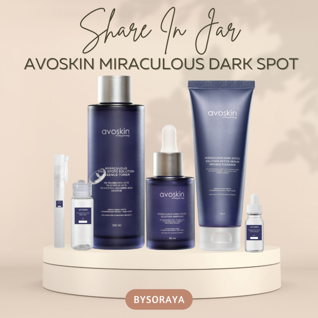 [SHARE IN JAR] Avoskin Miraculous Dark Spots Solution Ampoule Essence Toner Facial Cleanser NEW