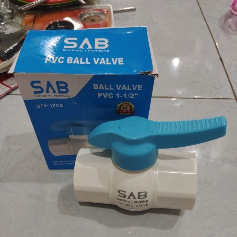 SAB Ball Valve PVC 1.5&quot; / SAB Ball Valve PVC 11/2&quot; / Ball Valve 1.5&quot; PVC