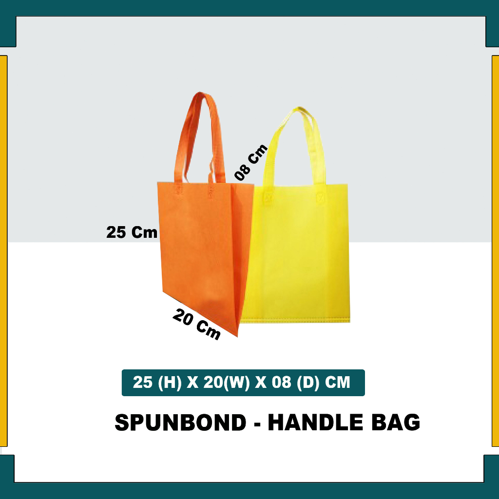 

Tas Spunbond 20x8x25 cm/Tas Kain/Goodiebag/Tas Kado/75gsm/Handle Bag