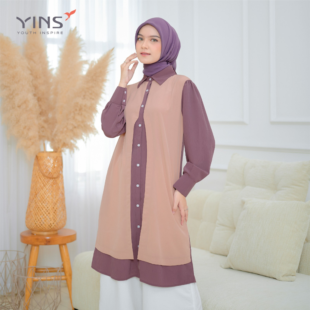 Inspire ITU 92  Bahan Youryu mix Carina Tunik Casual OOTD Kekinian Simple Elegant BISA COD
