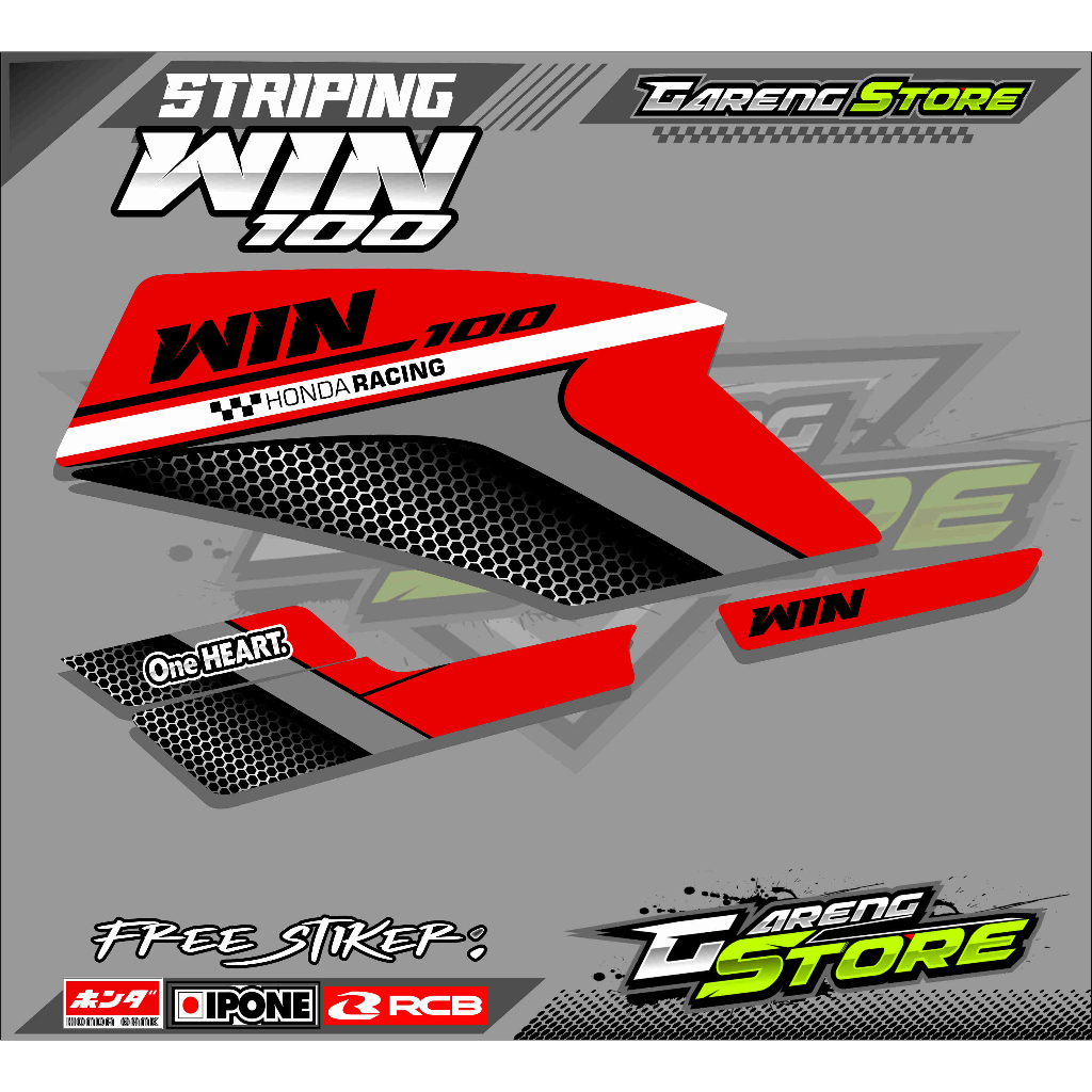 STRIPING VARIASI HONDA WIN 100 / STICKER LIST VARIASI HONDA WIN 100 HOLOGRAM