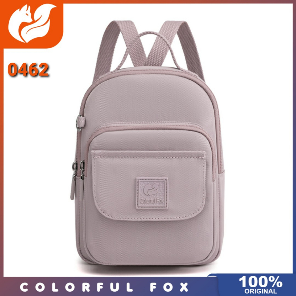 Colorful fox ori - Tas ransel colorful fox 0462 nilon waterproof tas ransel mini tas ransel wanita