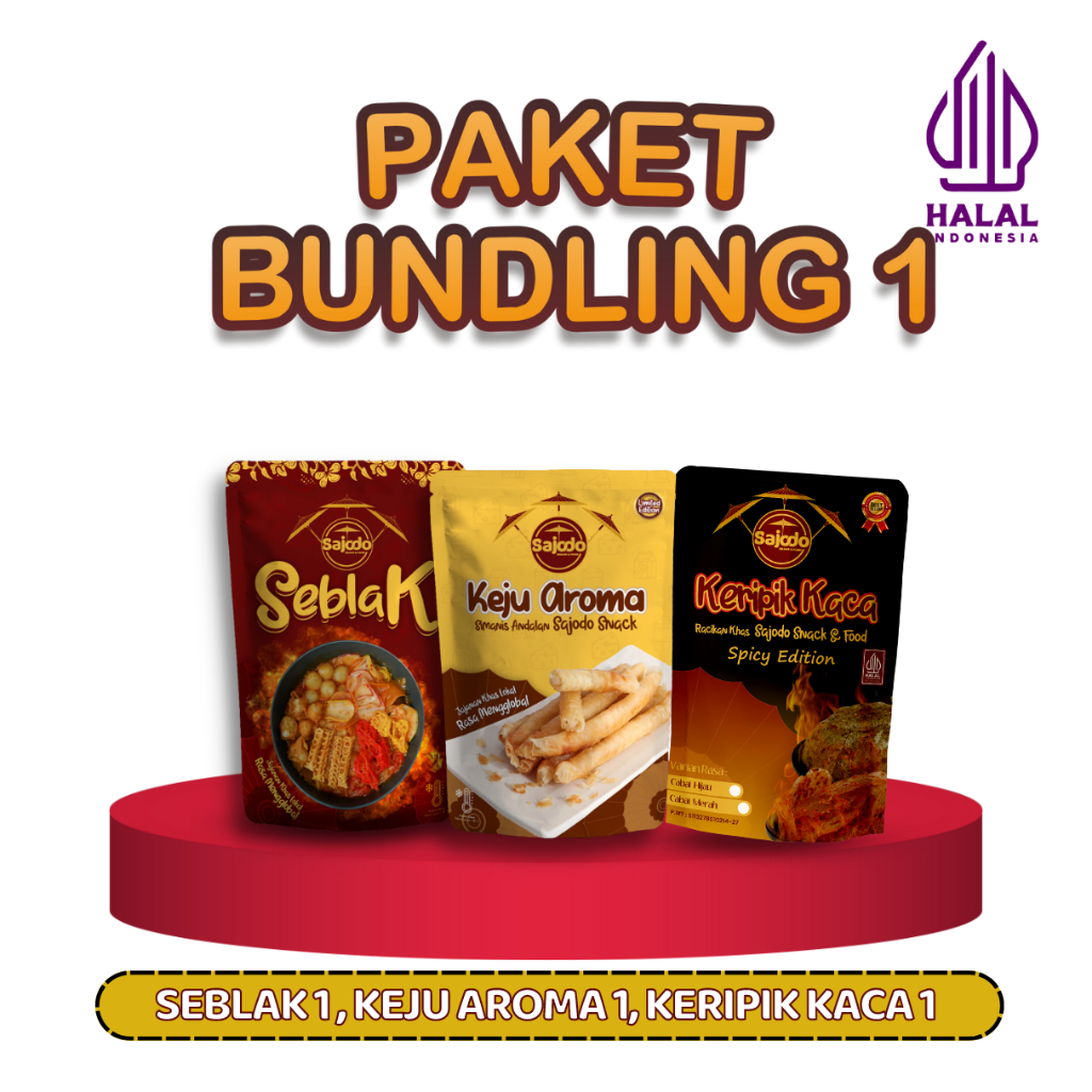 PAKET BUNDLING 1 (SEBLAK 1, KEJU AROMA 1, KERIPIK KACA 1)