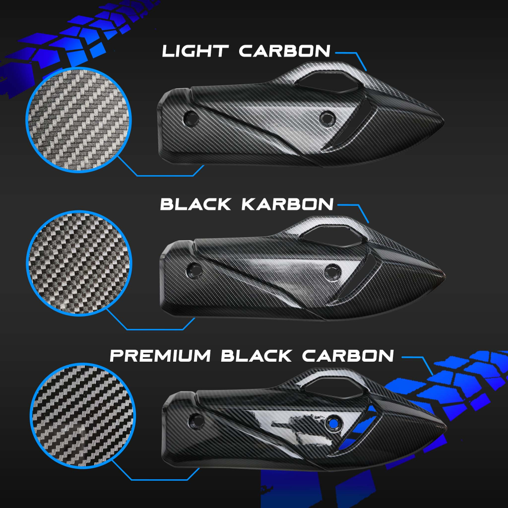 Pelindung Knalpot Carbon Polos Model Vario 160 New LED / PCX 160 K1Z 2021-2022 Cover Tutup Penutup Tameng Kenalpot Muffler Exhaust Premium Black Karbon