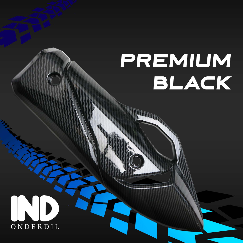 Pelindung Knalpot Carbon Polos Model Vario 160 New LED / PCX 160 K1Z 2021-2022 Cover Tutup Penutup Tameng Kenalpot Muffler Exhaust Premium Black Karbon