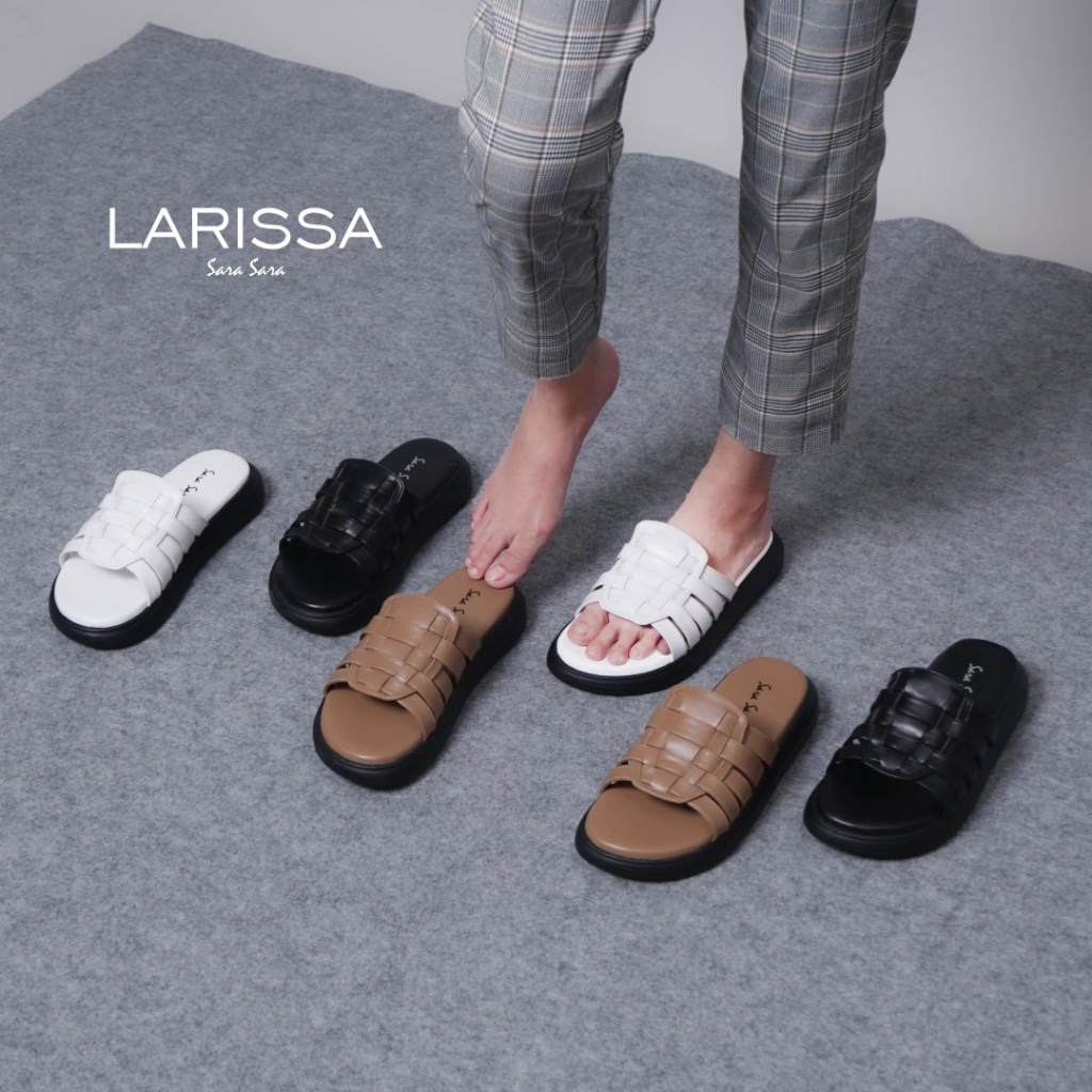 Sara Sara LARISSA Sandal Flat Wanita sendal selop tinggi sandal empuk terbaru