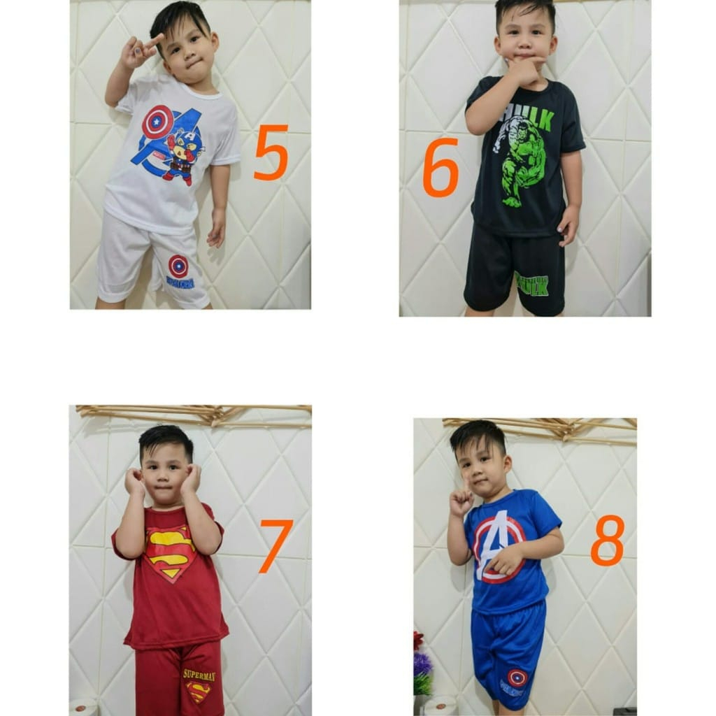 SALE!!! KAOS STELAN  ANAK KARAKTER SUPER HERO