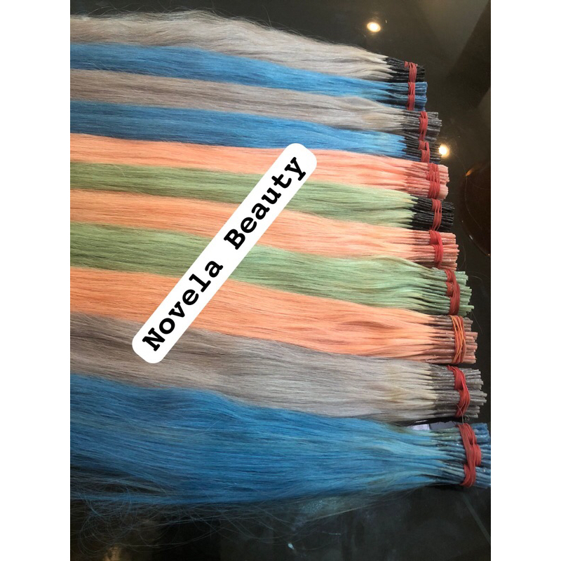 Rambut sambung warna 60cm rambut ASLI Human Hair 100%