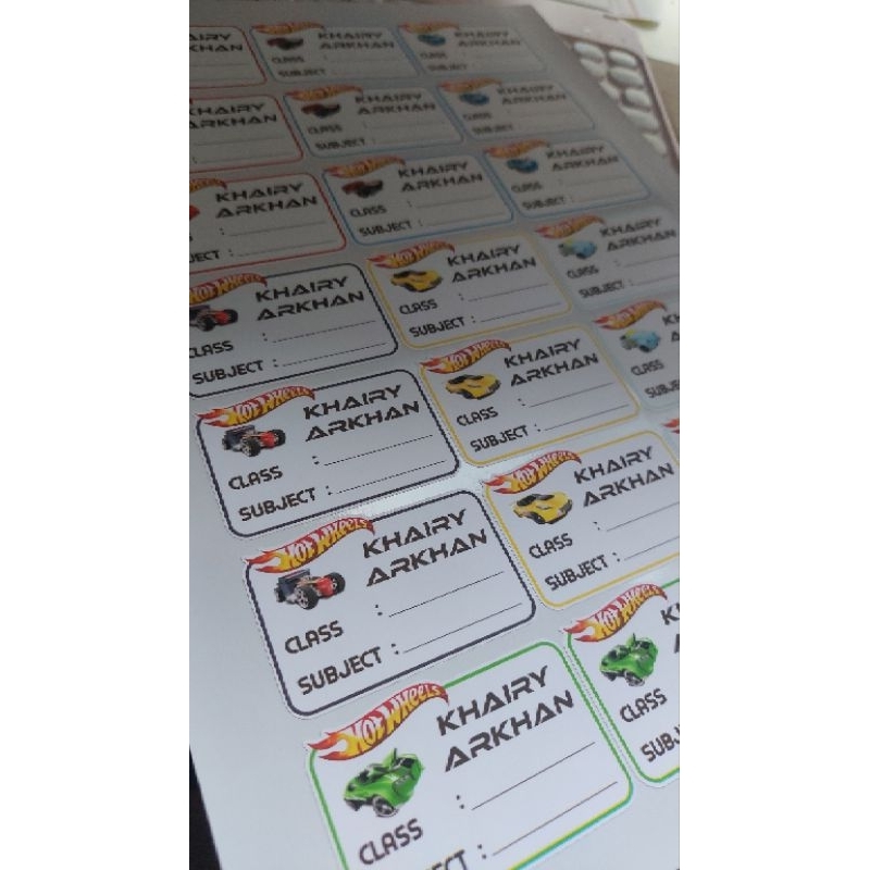 

stiker label nama buku