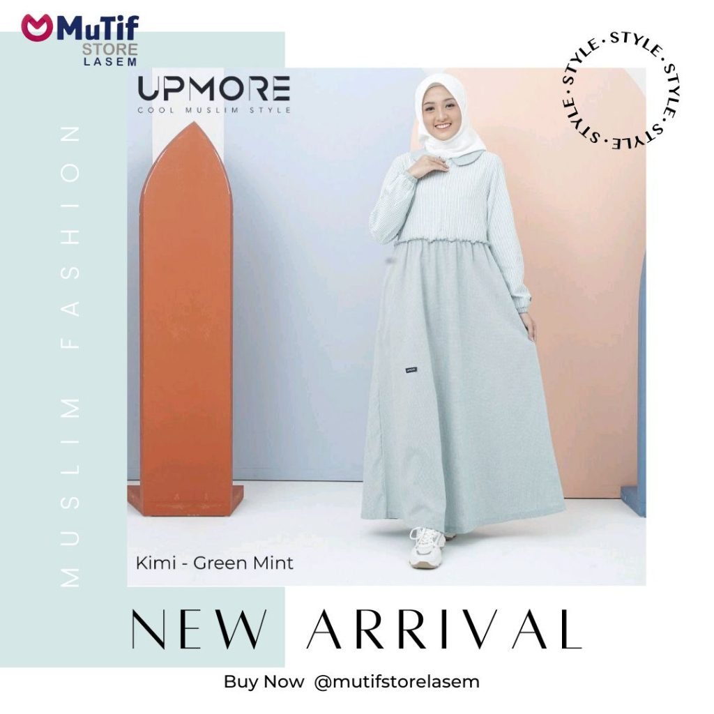 UPMORE DRESS KIMI GREEN MINT - GAMIS KATUN REMAJA ELEGAN SIMPLE BAJU HANGOUT COD