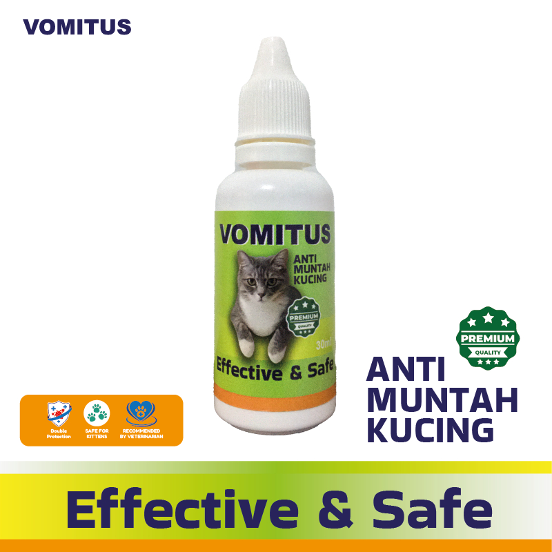 VOMITUS PREMIUM - OBAT ANTI MUNTAH KUCING EFFECTIVE &amp; SAFE 30ML