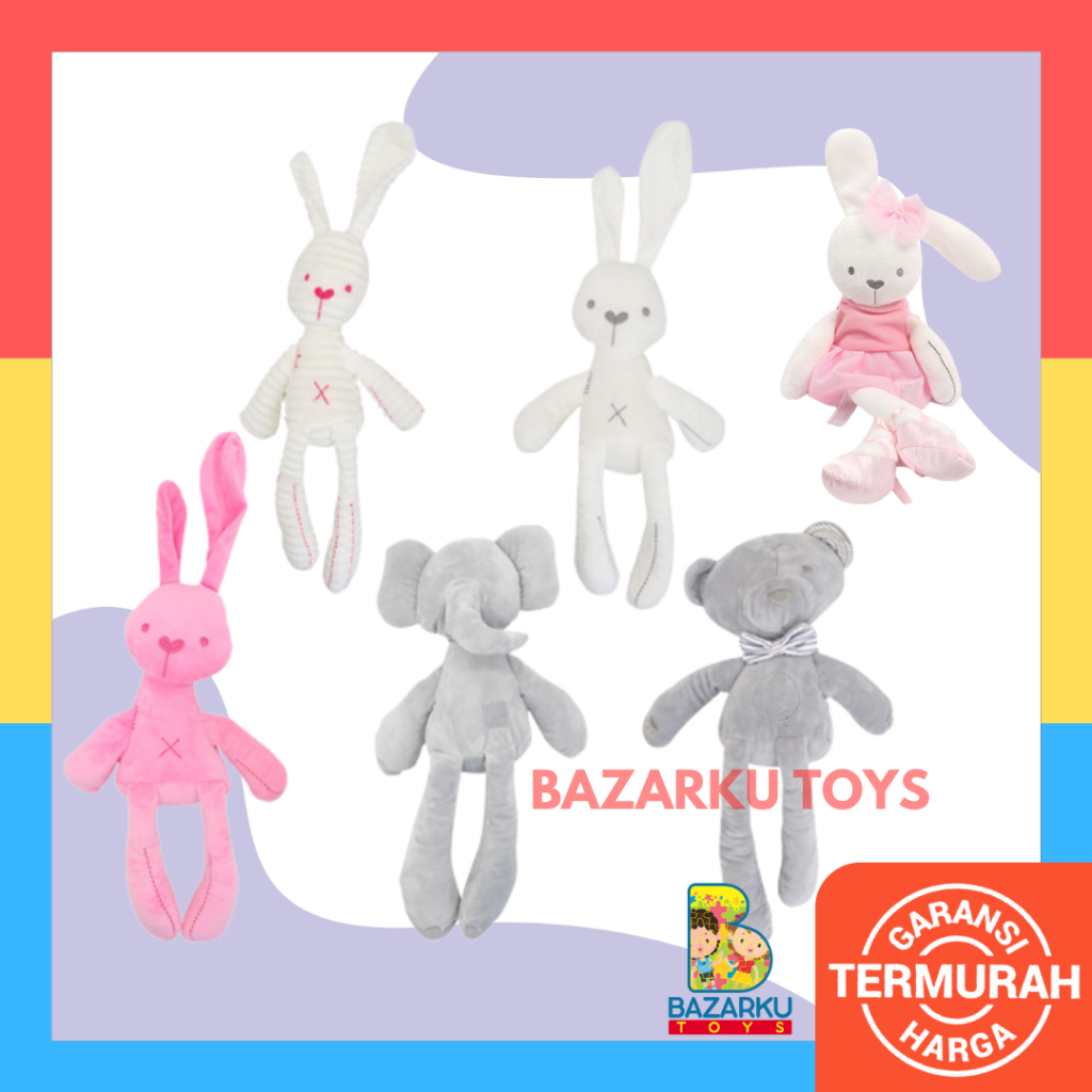 Boneka Plush Doll Boneka Rabbit Boneka Kelinci Lucu Boneka Bayi Boneka Bunny Untuk Bayi Boneka Gajah Mainan Boneka Bayi