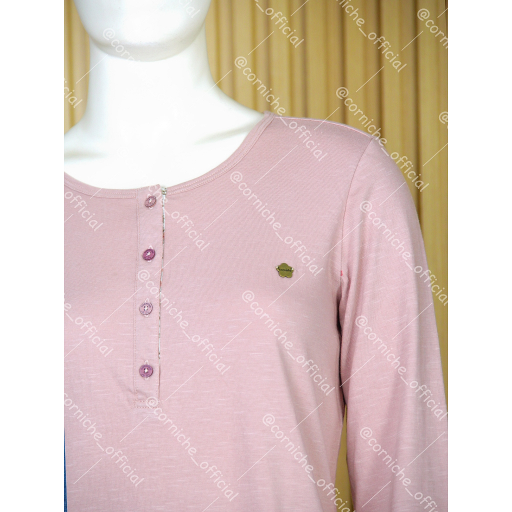 Corniche Basic Henley Dusty Pink - TK231660