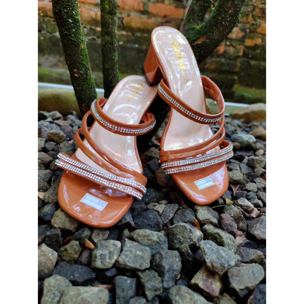 Sandal Hak Wanita Selop Terbaru TALI LURUS