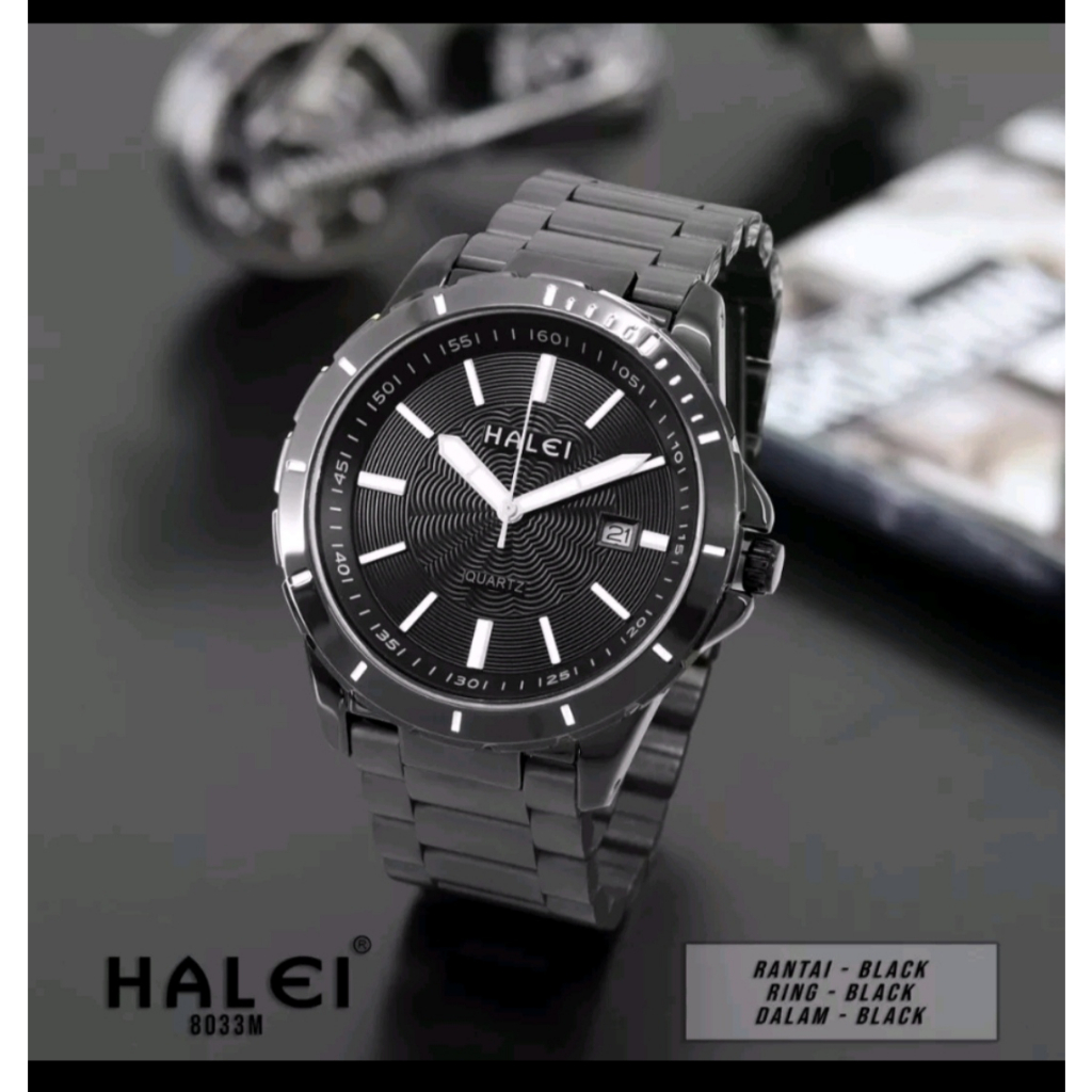 [BATAM] JAM TANGAN HALEI 8033 PRIA RANTAI STAINLESS STEEL GARANSI 1 TAHUN TAHAN AIR BISA BUAT BERENA