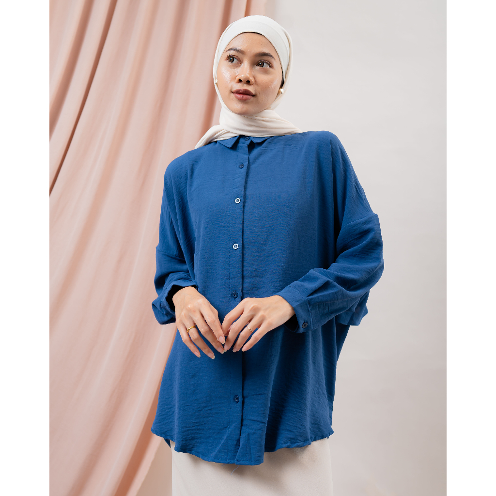 KEMEJA DANIA OVERSIZE BLOUSE POLOS AIRFLOW PREMIUM SHIRT B649 CO