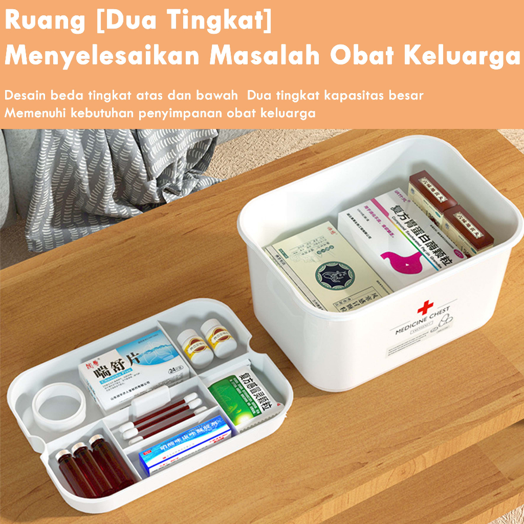 Medicine Box Organizer White First Aid Box / Kotak Obat P3K Putih Perlengkapan H220 Box obat