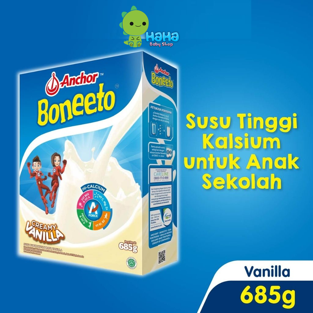 

Boneeto Susu Bubuk Anak Sekolah Creamy Vanilla/ Coklat 685g - Nutrisi Pertumbuhan Anak untuk Daya Pikir dan Tubuh Aktif