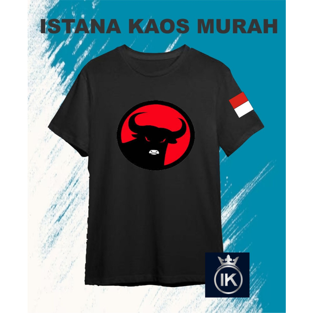 KAOS PARTAI BANTENG PDIP BESAR BENDERA/KAOS INDONESIA