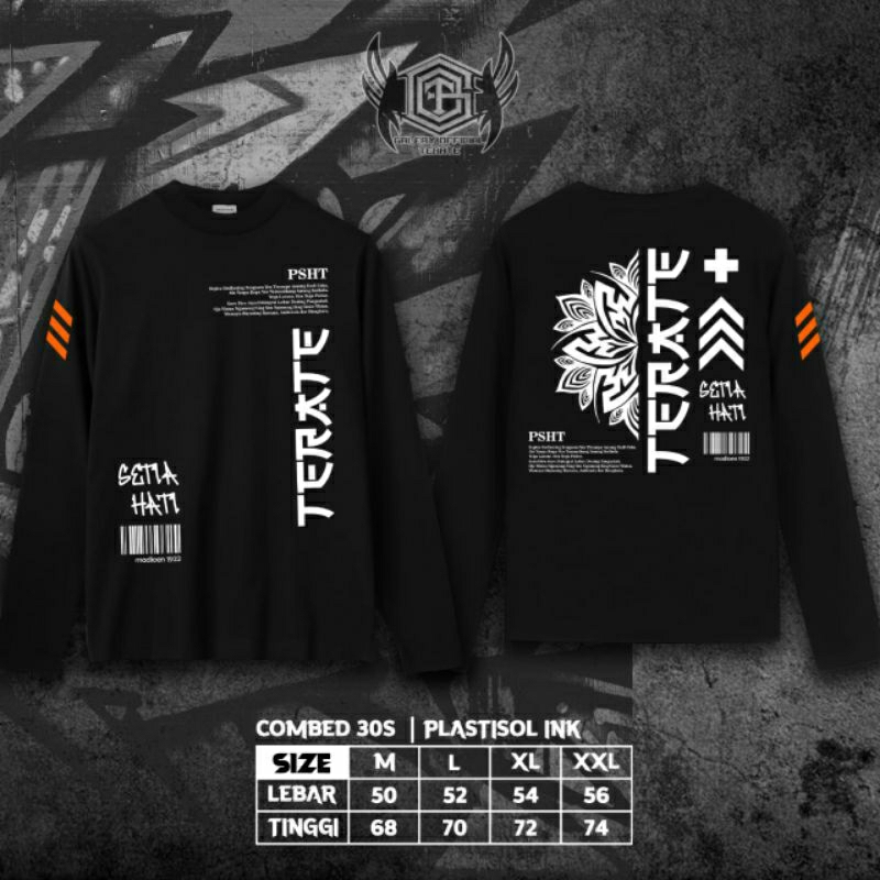 KAOS PSHT- KAOS TERATE-KAOS PSHT LENGAN PANJANG-KAOS SABLON PSHT