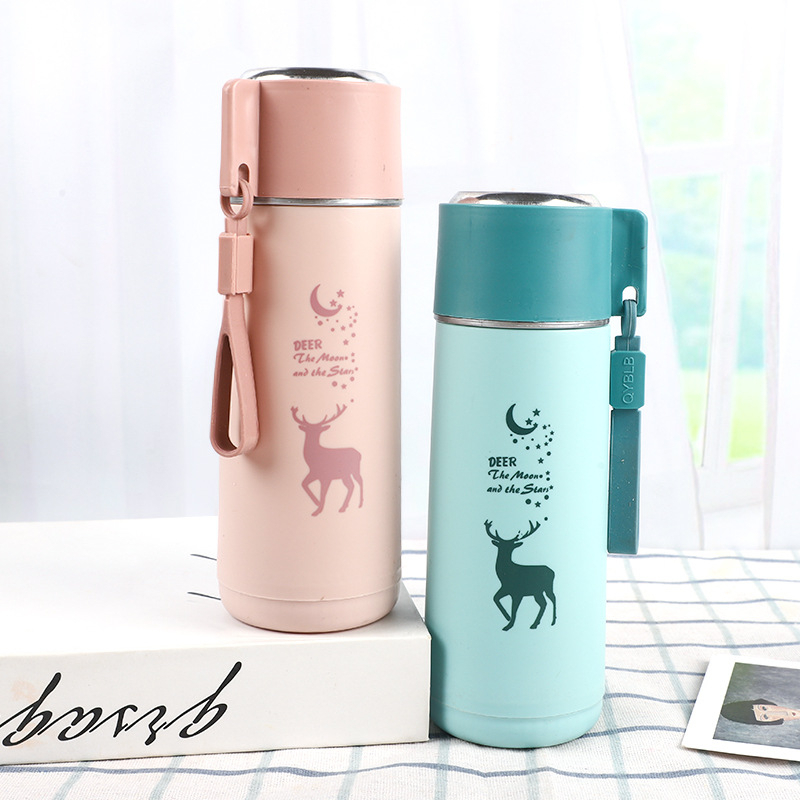 Botol Minum kaca Rusa 450 ml | Botol Thermos Mini | Botol Minum Kaca Unik | BPA FREE