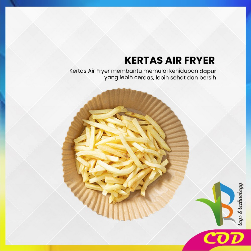 RB-C840 Kertas Air Fryer 50PCS Baking Paper Alas Tahan Minyak Sekali Pakai / Kertas Alas Airfryer Anti Lengket