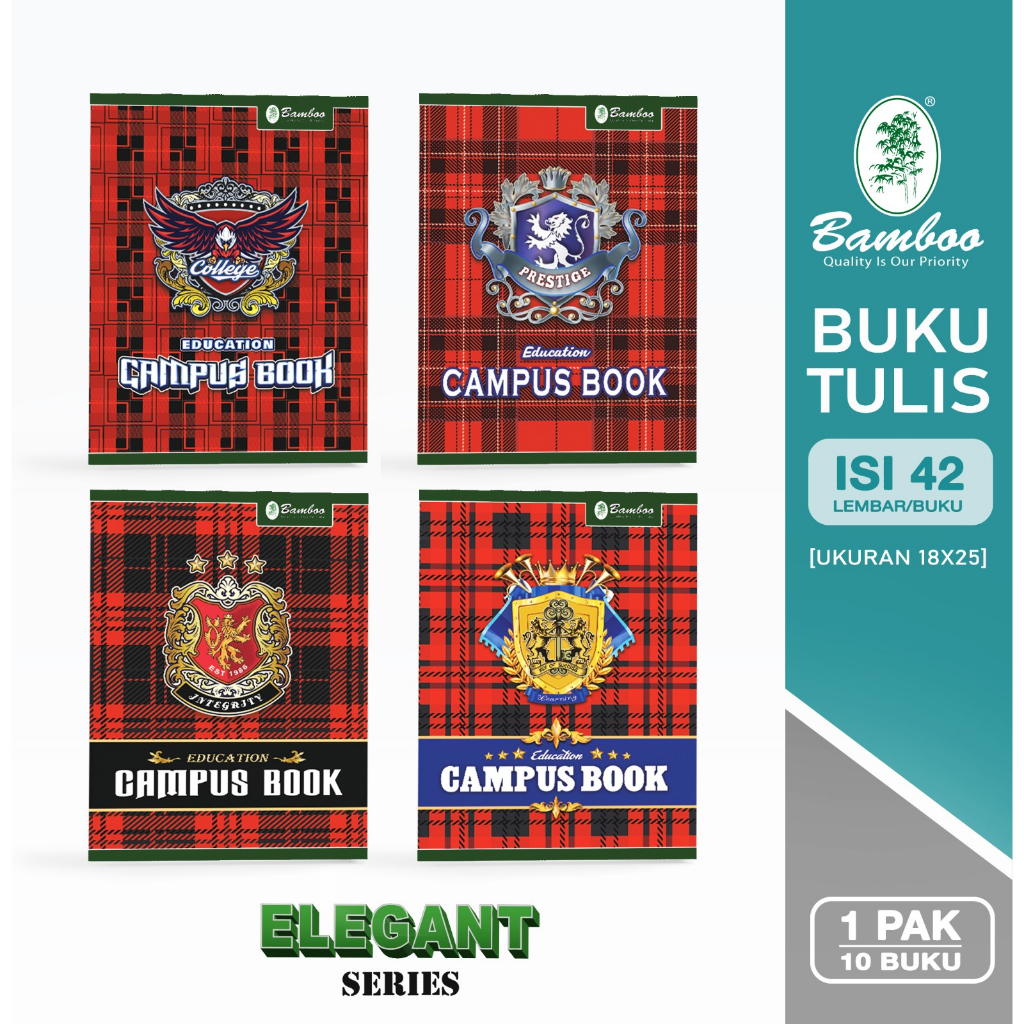 

Bamboo Buku Tulis Boxy 42 Elegant Series [ 1 pak / 10 buku ] Ukuran Besar
