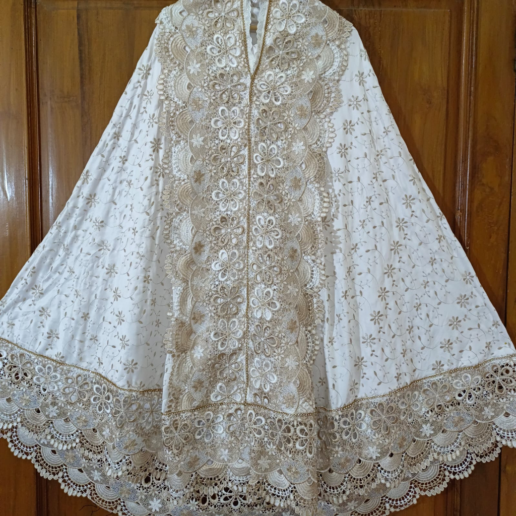 MUKENA SUTRA RENDA IMPORT  FULL MUTIARA