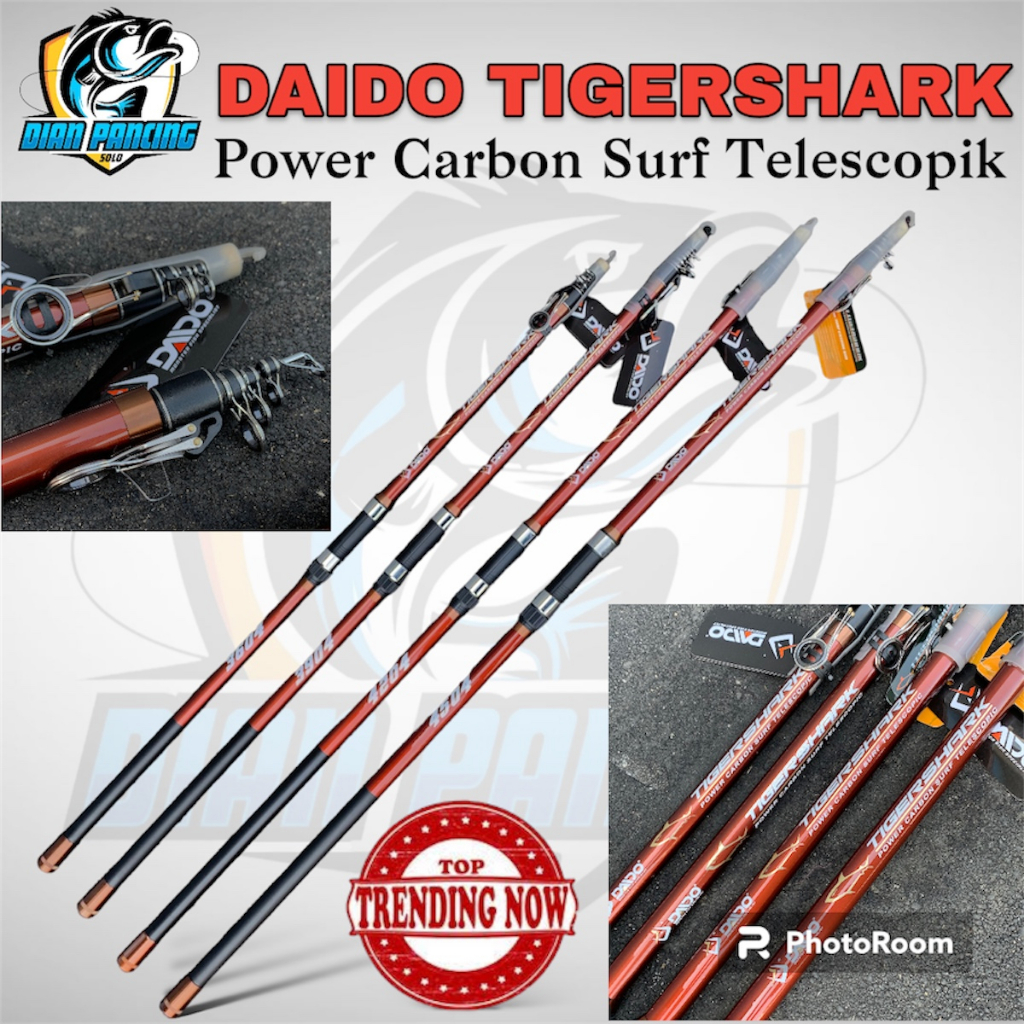 Joran Daido Antena Tigershark Power Carbon Surf Telescopic 270cm 300cm 360cm 390cm 420cm 450cm