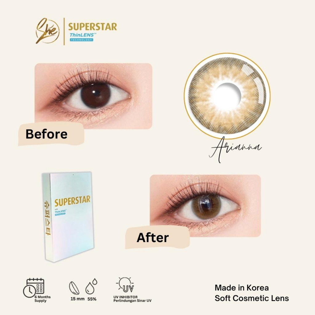 Superstar Arianna softlens warna  bulanan