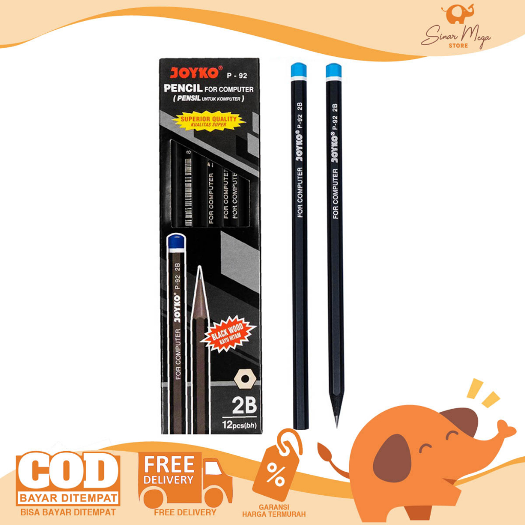 

DIJUAL LUSINAN Joyko Pencil P-92 2B / Joyko Pensil 2B P-92