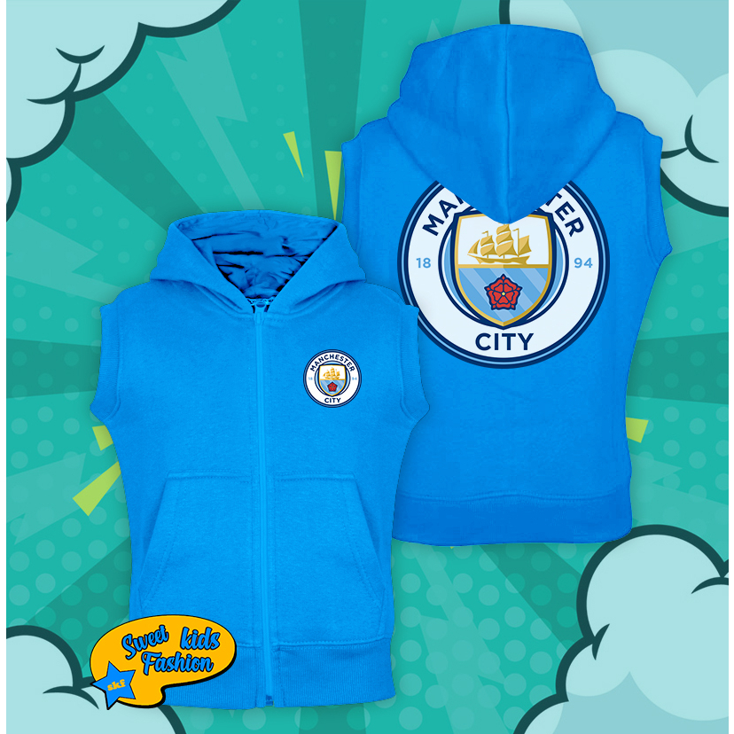 Jaket Rompi Anak Manchester City Vest Zipper Anak Manchester City