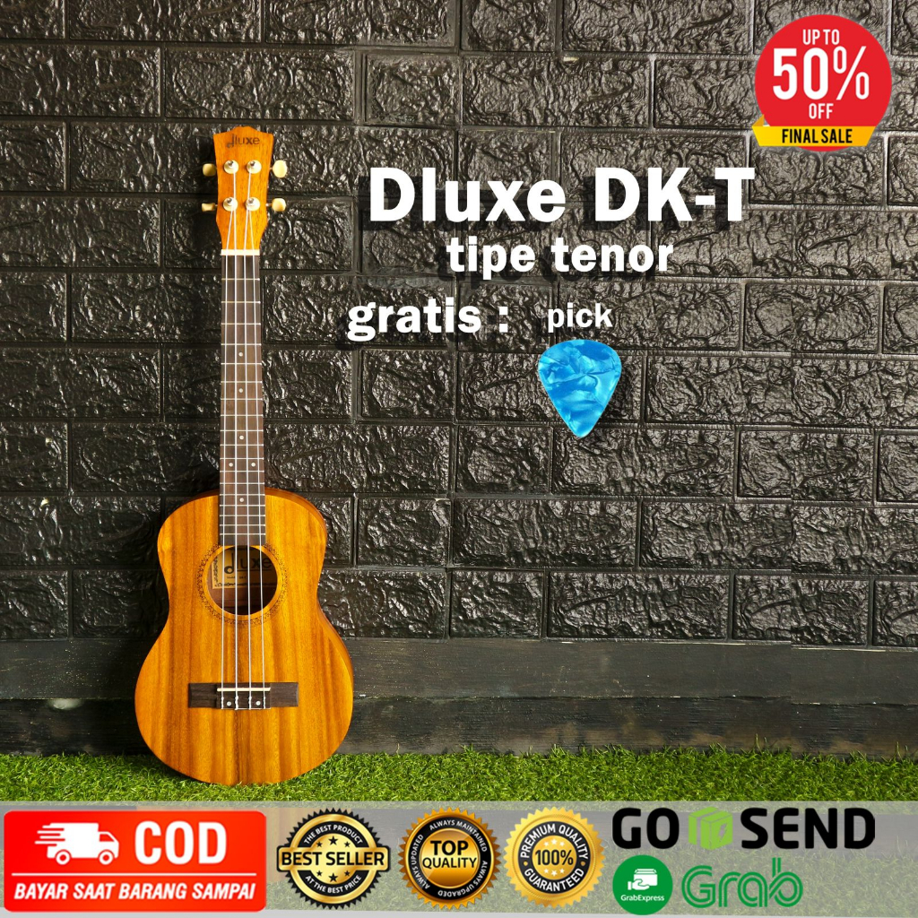 Ukulele Dluxe Ukulele DK-S 21&quot; / DK-C 23&quot; / DK-T 26&quot; Free Pick