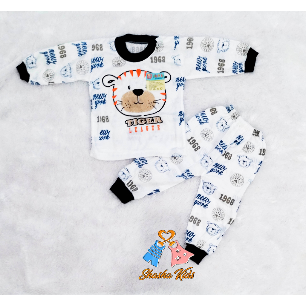 [Y-08] Setelan Baju Bayi Panjang Kancing Pundak usia 3-9 bln