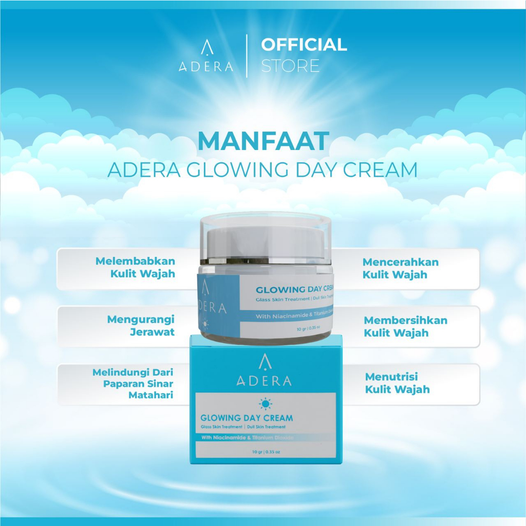 ADERA DAY CREAM/PEMUTIH WAJAH/SKINCARE/PEMUTIH/KOSMETIK WAJAH/GLOWING/GLOW