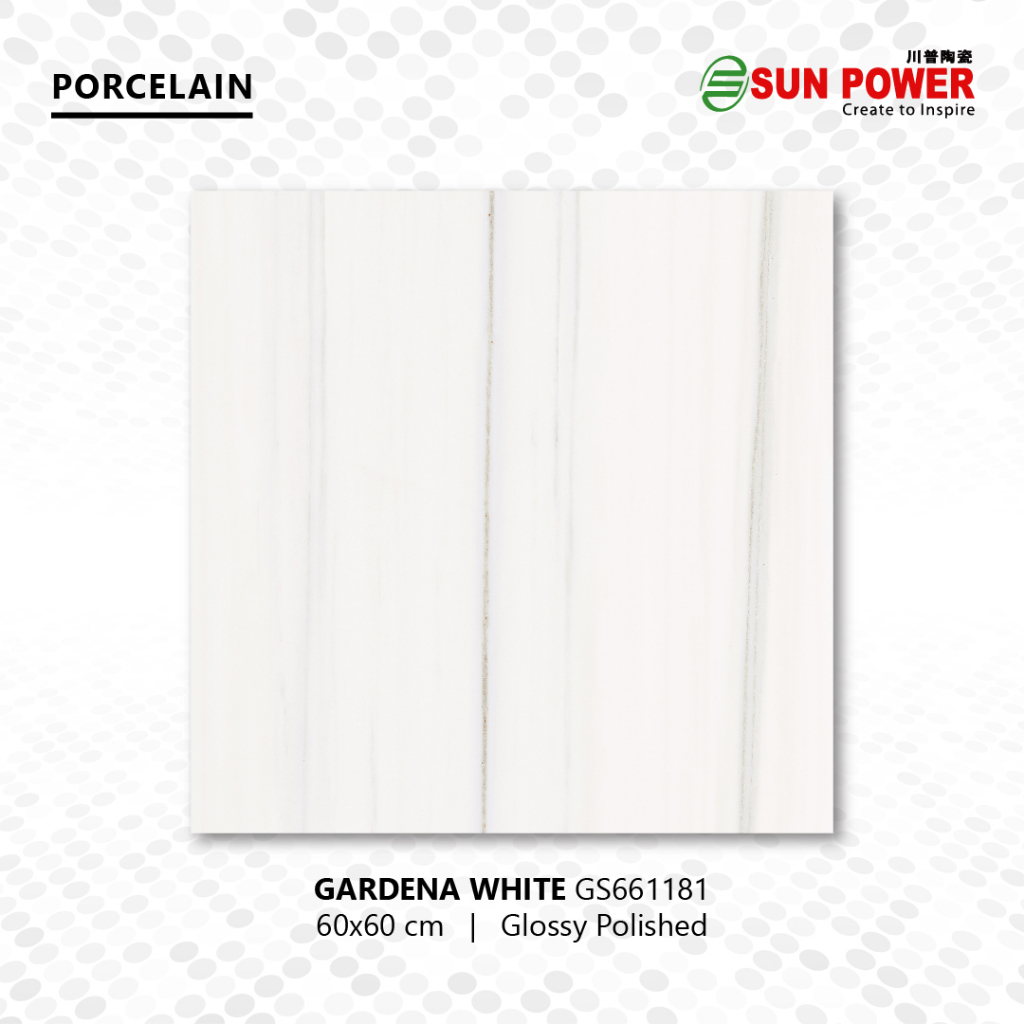 Granit Lantai Glossy Polished - Gardena White | Sun Power