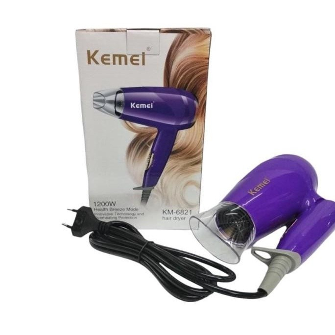 hair drayer kemei km 6821 pengering rambut dengan suhu bisa diatur