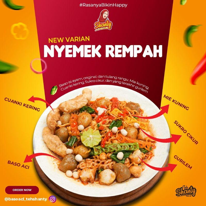 

Mie Nyemek Rempah Teh Shanty