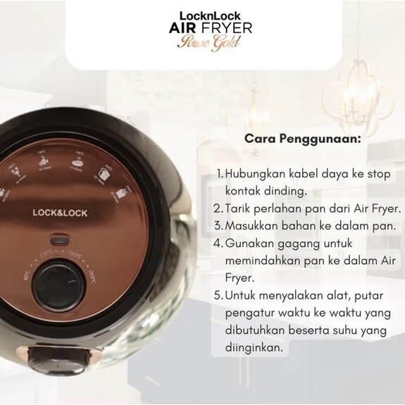 LocknLock Air Fryer Penggorengan 2L - EJF126BMNC