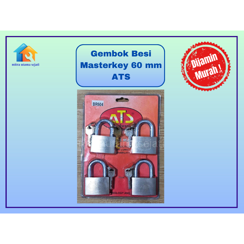 Gembok Set Masterkey 60 mm BR604 ATS Gembok Pagar Rumah Kunci Gembok gudang